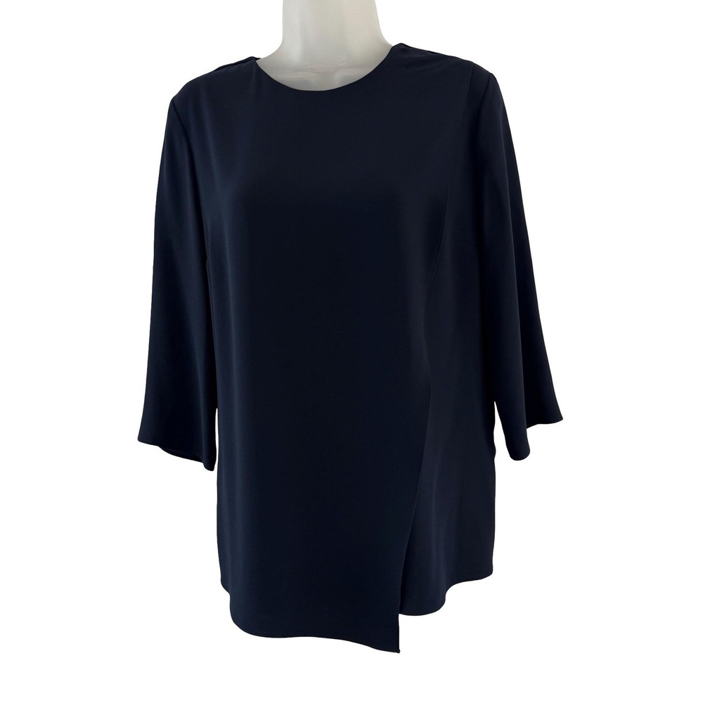 M.M. Lafleur Bourgeois Blouse Womens Small Galaxy Blue 3/4 Sleeve Work Top Flowy